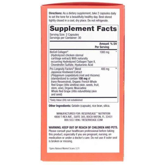 Collagen Booster with Hyaluronic Acid & Resveratrol, RVN